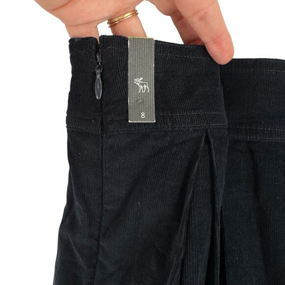 Abercrombie & Fitch Mini Bubble Skirt Womens Sz 8 Navy Micro Corduroy Y2K 90s - Picture 5 of 9